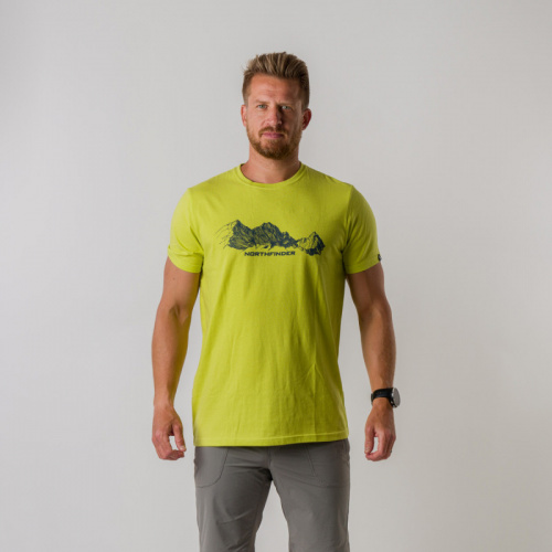 NORTHFINDER ELBERT TR-3819OR pánské tričko s potiskem zelené
