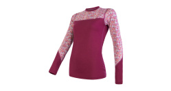 SENSOR MERINO IMPRESS dámské triko dl.rukáv lilla/pattern