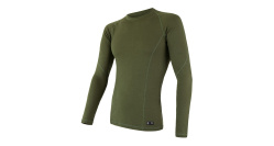 SENSOR MERINO DF pánské triko dl.rukáv safari green