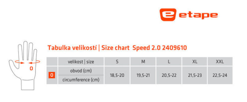 detail ETAPE SPEED 2.0 pánské rukavice na kolo černá