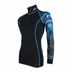 SUSPECT ANIMAL HEART 321022 dámské triko stoják ECO zip bamboo thermo černá