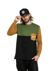 MEATFLY HARVEY LONG SLEEVE pánské triko olive/gold brown