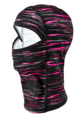 RELAX SHIELD RK02A4 dětská lyžařská kukla černá/růžová