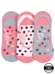 MEATFLY LOW SOCKS dámské ponožky 3 pack grey/pink