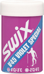 SWIX V45 stoupací vosk violet speciál 45g 0°C až -3°C; -2°C až -6°C