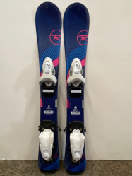 ROSSIGNOL EXPERIENCE PRO TEAM + LOOK TEAM 4 dětské lyže modrá/růžová - BAZAR