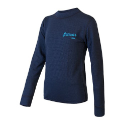 SENSOR MERINO DF LOGO juniorské funkční triko dl.rukáv deep blue