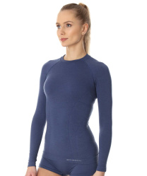 BRUBECK LS12810 ACTIVE WOOL dámské funkční triko dlouhý rukáv jeans