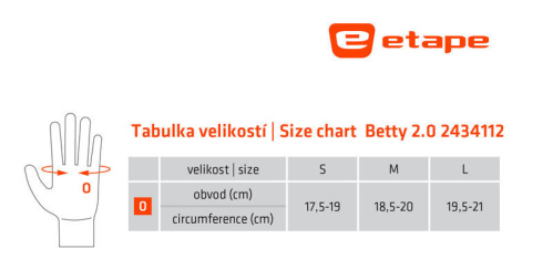 detail ETAPE BETTY 2.0 dámské rukavice na kolo černá/růžová