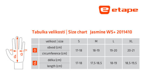 detail ETAPE JASMINE WS+ dámské rukavice na běžky černé