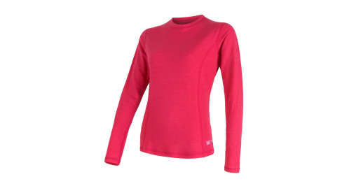 detail SENSOR MERINO DF dámské funkční triko dlouhý rukáv magenta