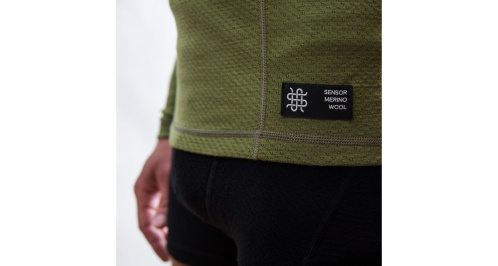 detail SENSOR MERINO DF pánské triko dl.rukáv safari green