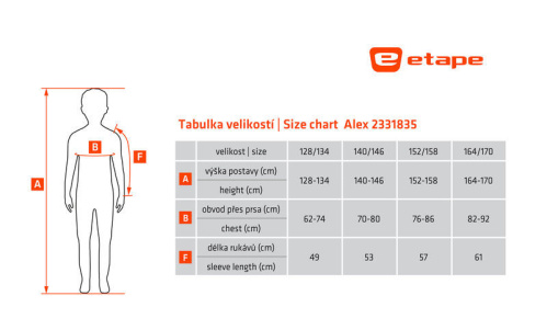 detail ETAPE ALEX dětská hybridní mikina modrá/červená