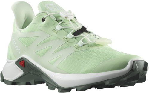 detail SALOMON SUPERCROSS 3 W dámská obuv patina green/white/duck green