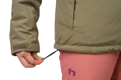 detail HANNAH MAKY COL dámská lyžařská bunda burnt olive/anthracite