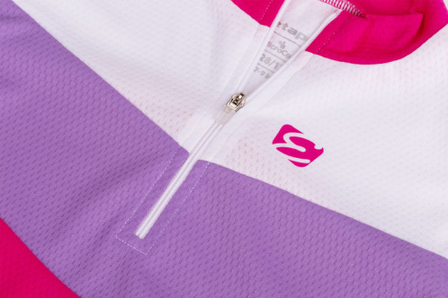 detail ETAPE PEDDY 2.0 dětský cyklistický dres lila/růžová