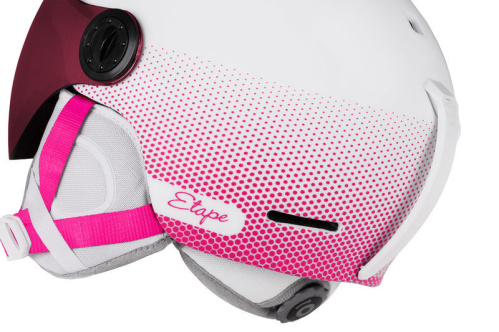 detail ETAPE SPEEDY PRO JR dětská lyžařská helma s vizorem bílá/růžová mat 2023