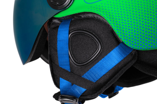 detail ETAPE SPEEDY PRO JR dětská lyžařská helma s vizorem zelená mat 2023