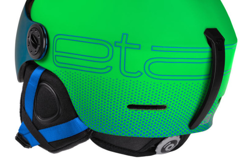 detail ETAPE SPEEDY PRO JR dětská lyžařská helma s vizorem zelená mat 2023