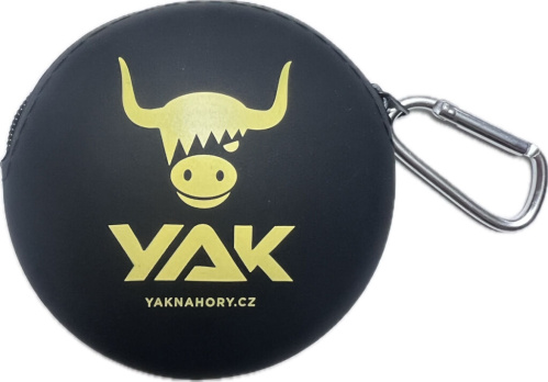detail YAK pouzdro na popruh se žlutým logem