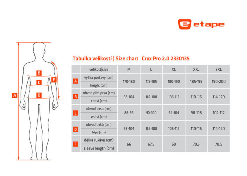 detail ETAPE CRUX PRO 2.0 pánská mikina s kapucí modrá/červená