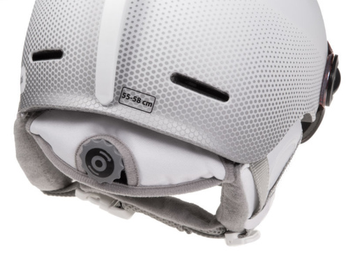 detail ETAPE CORTINA PRO dámská lyžařská helma s vizorem bílá mat 2025