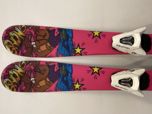 detail SPONGY JR + SALOMON C5 dětské sjezdové lyže růžové - BAZAR