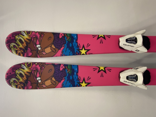 detail SPONGY JR + SALOMON C5 dětské sjezdové lyže růžové - BAZAR