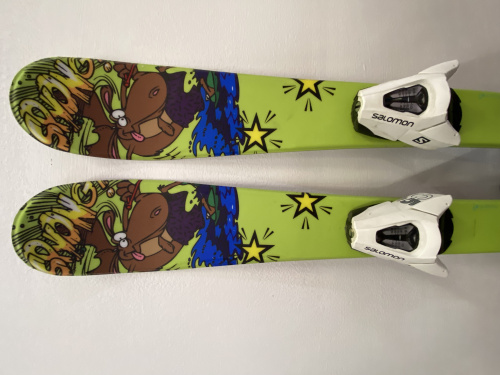 detail SPONGY JR + SALOMON C5 dětské sjezdové lyže zelená - BAZAR