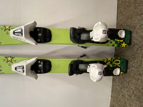 detail SPONGY JR + SALOMON C5 dětské sjezdové lyže zelená - BAZAR