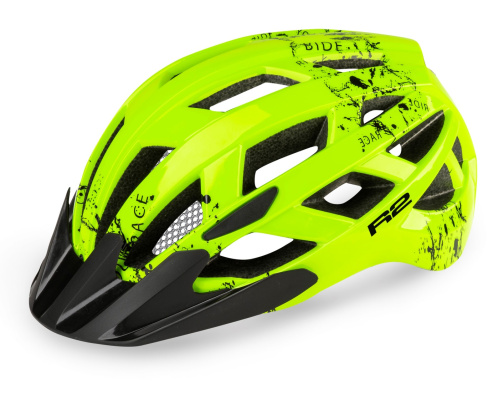 detail R2 LUMEN JR ATH20B cyklistická přilba junior neon žlutá/černá 2025