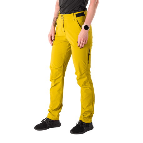 detail NORTHFINDER TRIA dámské trekové kalhoty 4-Way Stretch rychleschnoucí mustard
