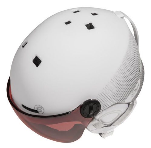 detail ETAPE CORTINA PRO dámská lyžařská helma s vizorem bílá mat 2025