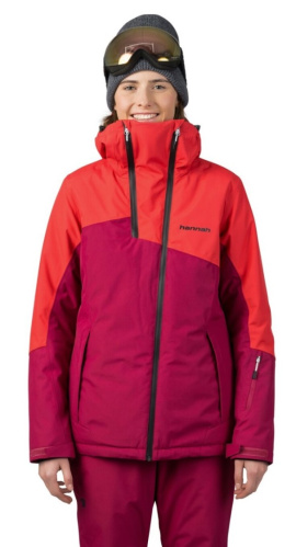 detail HANNAH MAKY COL dámská lyžařská bunda poinsettia/anemone