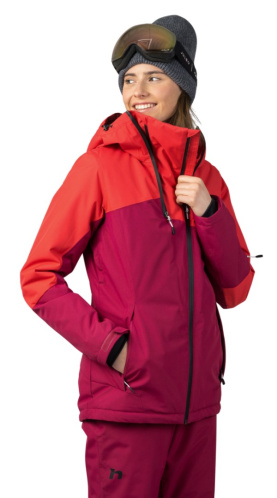 detail HANNAH MAKY COL dámská lyžařská bunda poinsettia/anemone