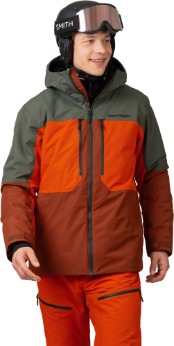 detail HANNAH NIEL pánská lyžařská bunda smoked paprika/climbing ivy