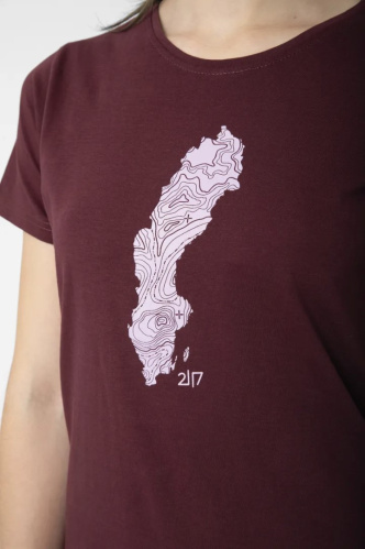 detail 2117 OF SWEDEN APELVIKEN dámské triko plum