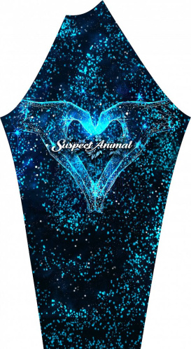 detail SUSPECT ANIMAL HEART 321022 dámské triko stoják ECO zip bamboo thermo černá