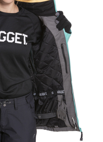 detail MEATFLY TRISH E dámská SNB a SKI bunda mint,sunrise heather,stone heather