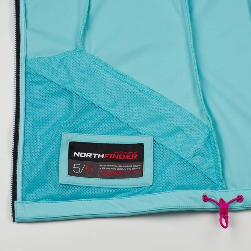 detail NORTHFINDER BU-4734OR VINNYLA dámská softshellová bunda blue/black