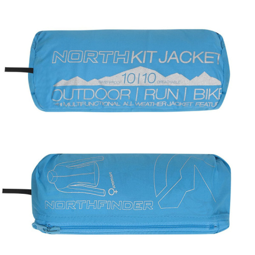 detail NORTHFINDER 2L NORTHKIT BU-4268OR dámská sbalitelná bunda blue