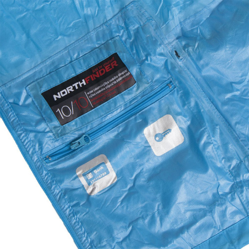 detail NORTHFINDER 2L NORTHKIT BU-4268OR dámská sbalitelná bunda blue