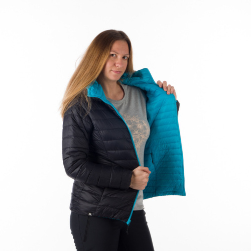 detail NORTHFINDER ANNIE BU-6034OR azure blue black dámská oboustranná bunda