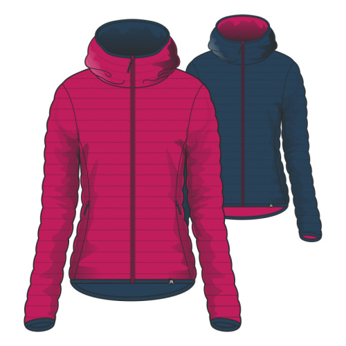 detail NORTHFINDER ANNIE BU-6034OR rosenavy dámská oboustranná bunda