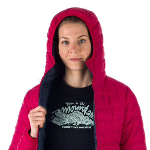 detail NORTHFINDER ANNIE BU-6034OR rosenavy dámská oboustranná bunda