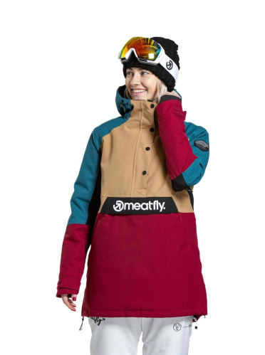 detail MEATFLY AIKO SKI&SNB dámská bunda beet red/blue