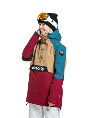 detail MEATFLY AIKO SKI&SNB dámská bunda beet red/blue