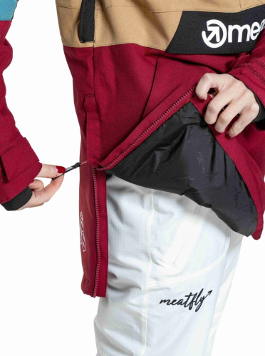 detail MEATFLY AIKO SKI&SNB dámská bunda beet red/blue