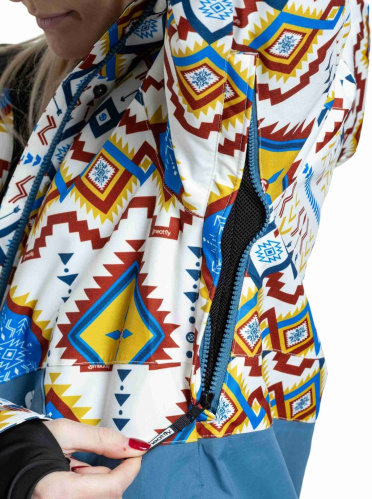 detail MEATFLY AIKO SKI&SNB dámská bunda white jones/slate blue