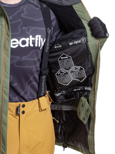 detail MEATFLY HELIOS pánská SNB & SKI bunda Bronze Green